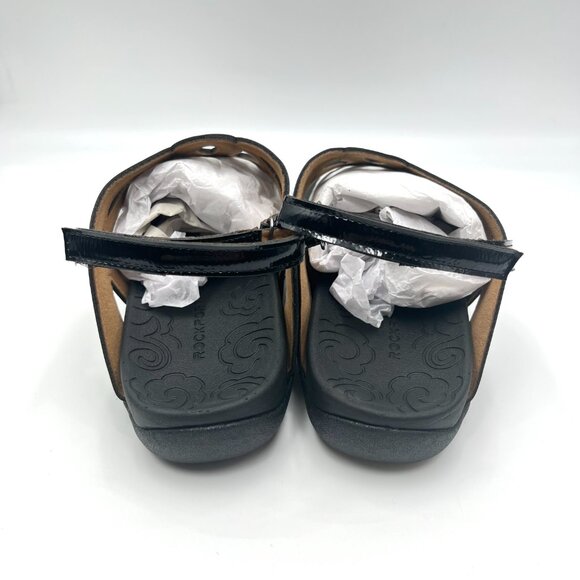 10W‎ 10 WIDE WIDTH Rockport Ramona Black Patent Sandals Shoes - Picture 7 of 12